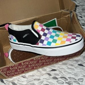 Never worn Rainbow checked Vans